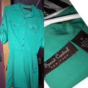 Torquoise 1/4 Sleeve Romper👗